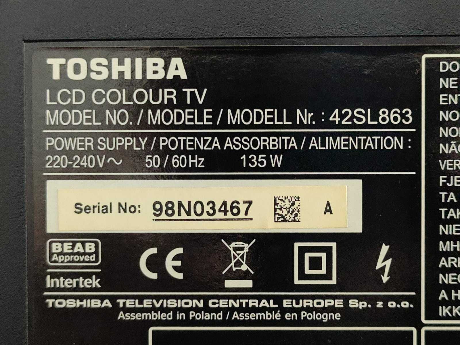 Full HD LED Tv Toshiba 42SL863 Wi-Fi Ready