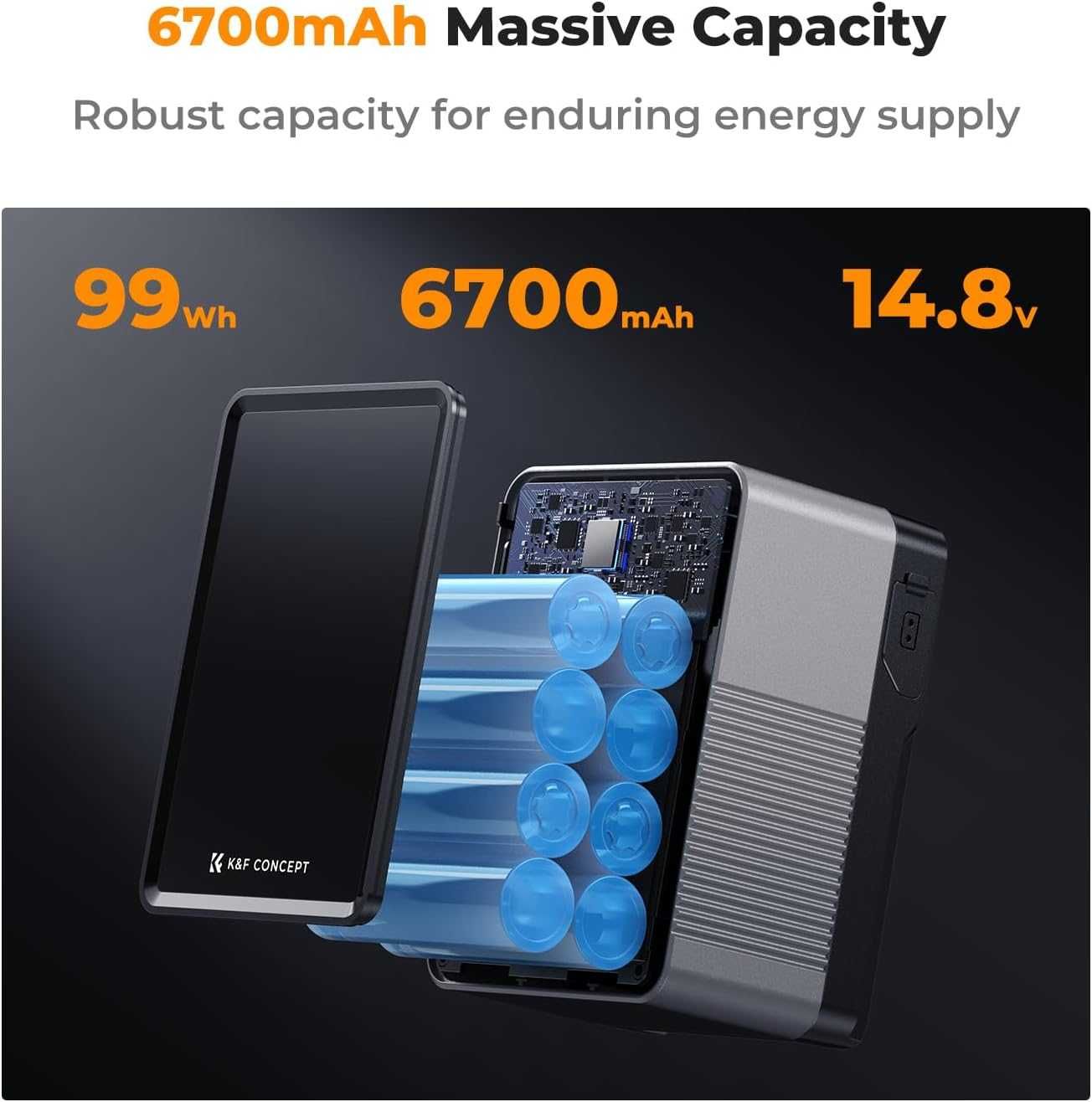 Външна батерия за камери – 6700mAh K&F Concept VMount