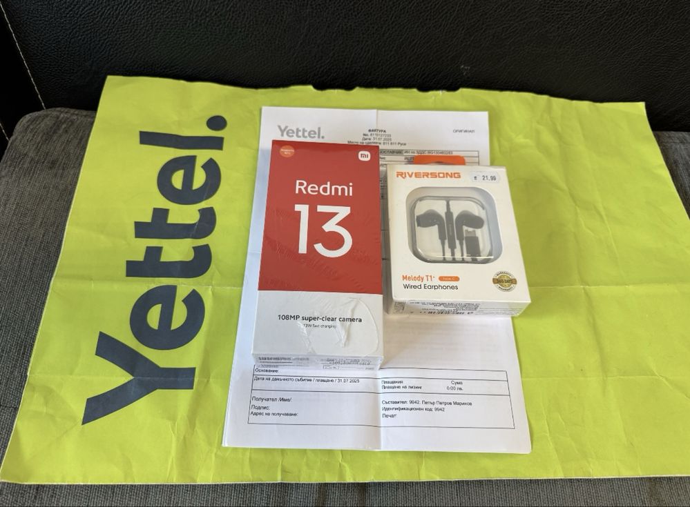 ***ЗАПЕЧАТАН 128GB Redmi 13 Гаранция Yettel 2028 г. Black