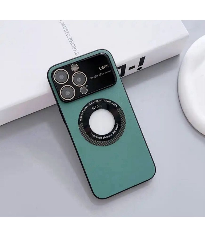 Husa Magsafe Silicon Spate Plexi Glass Iphone 13/14/15 PRO MAX PLUS