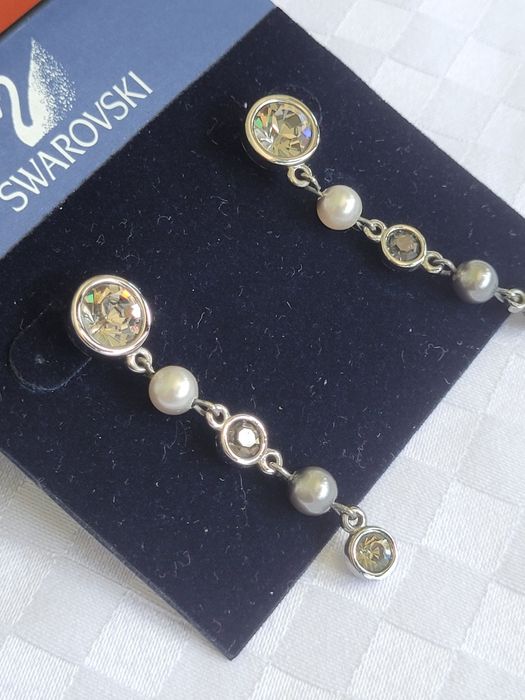 Обеци Swarovski с камъни и перли
