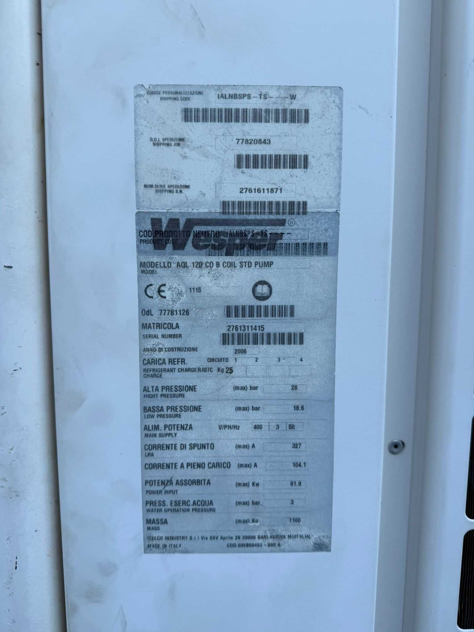 Чилър Wesper AQUALOGIC -120