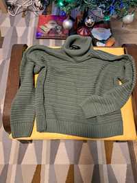 Pulover stil tricotat, verde maslina, Vero Moda, S