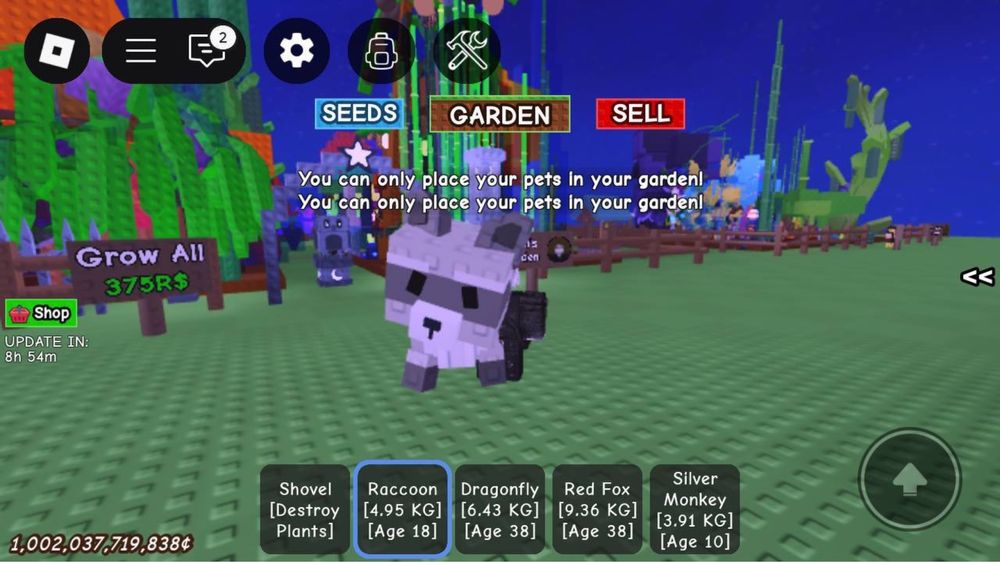Питомцы в Grow a garden