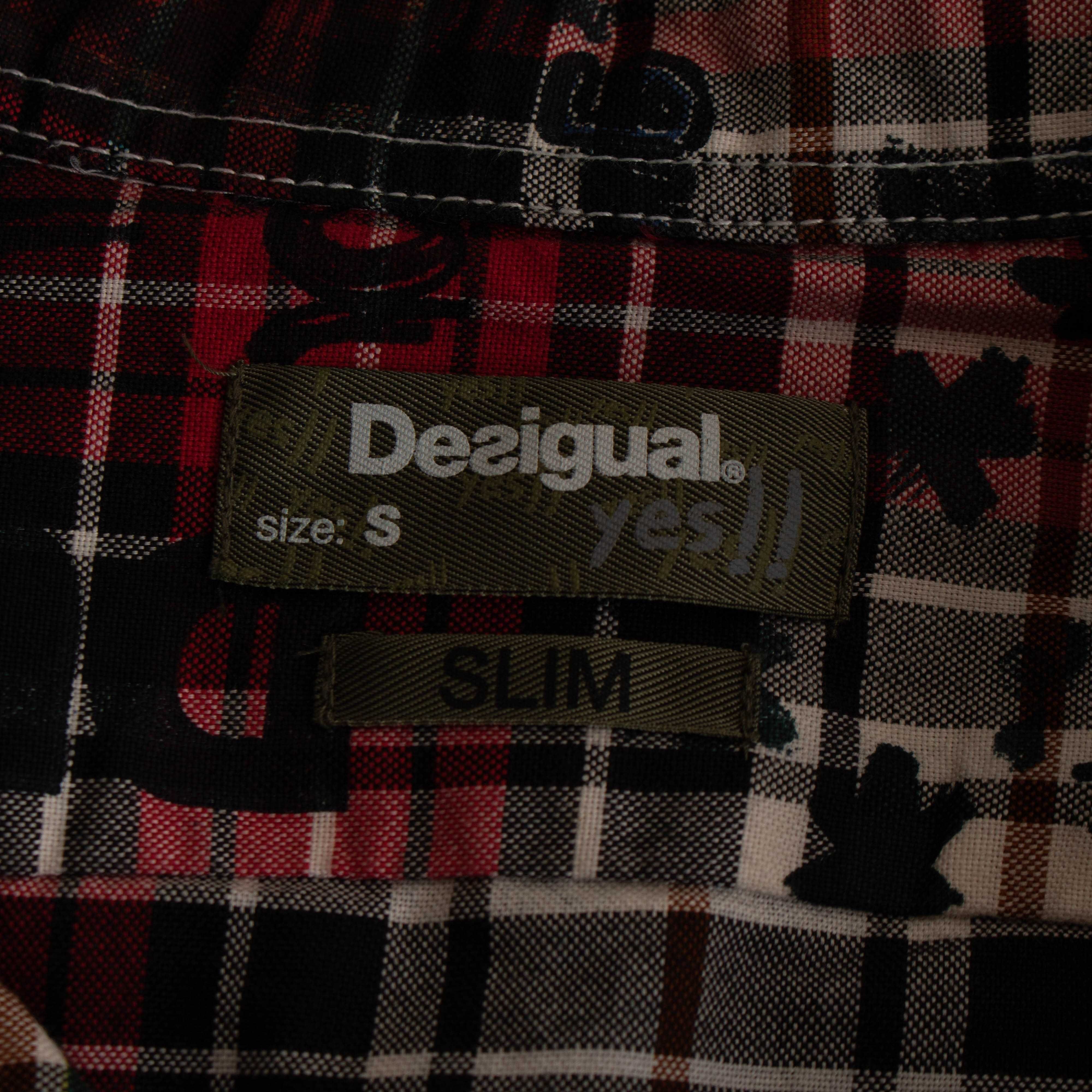 DESIGUAL Мъжка многоцветна карирана риза размер S Slim Fit