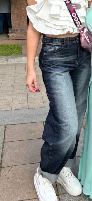 Дънки тъмно сини-Bershka