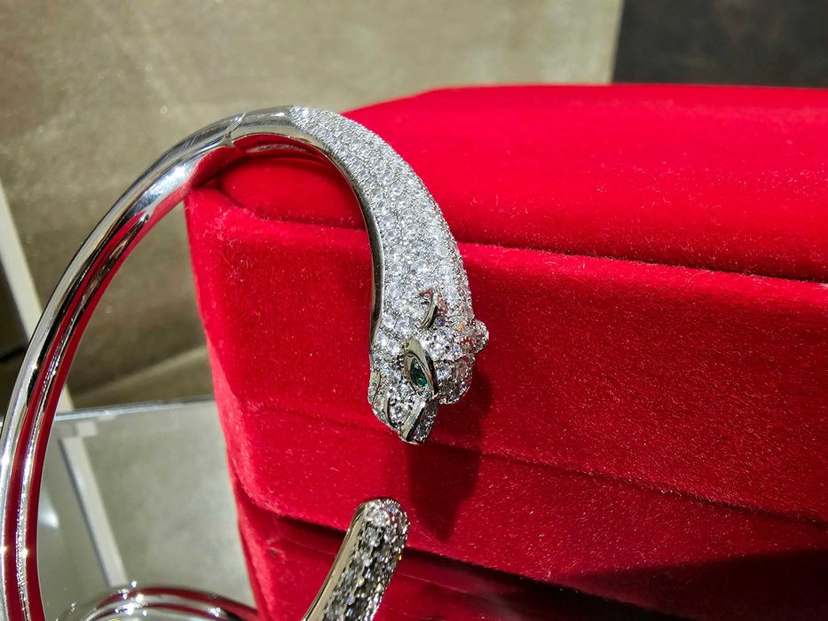 CARTIER Panthere de Cartier White Gold Diamonds Дамска Гривна