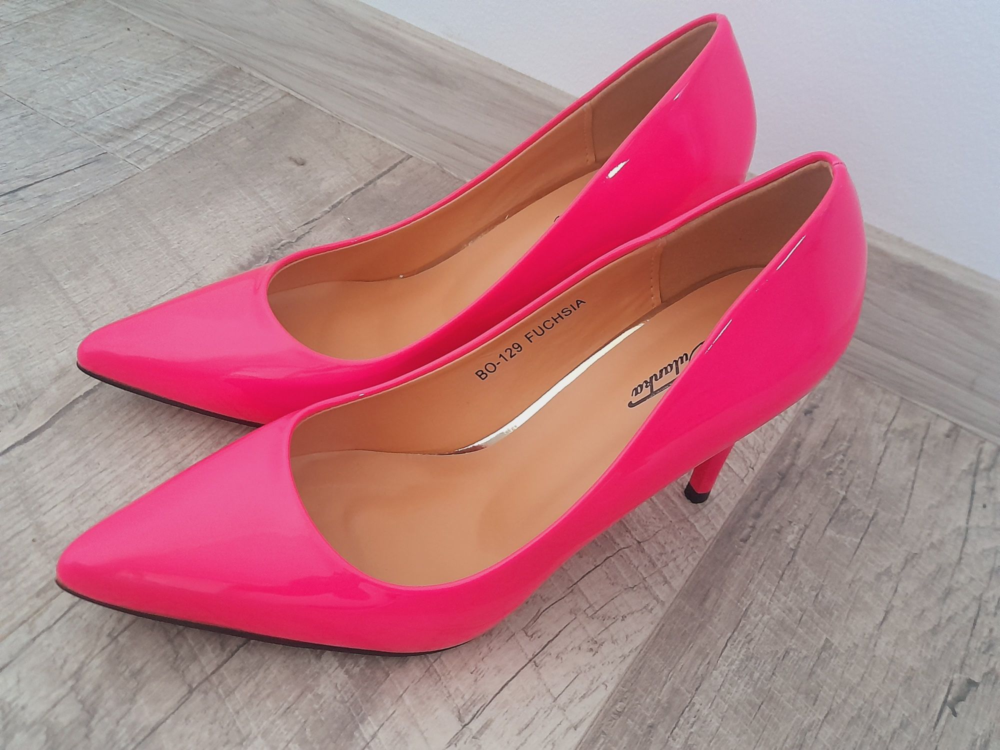 Pantofi noi, fucsia, stiletto