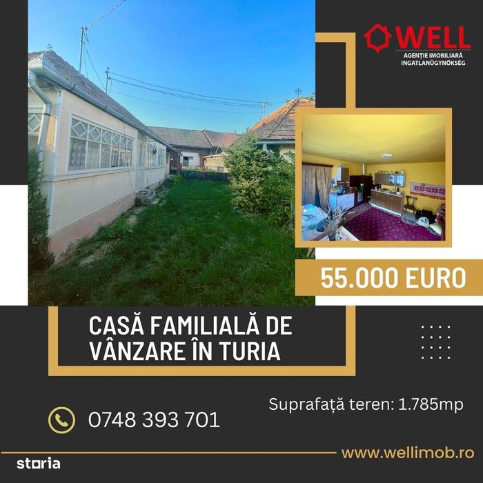Casă familială de vânzare în Turia, necesită renovare