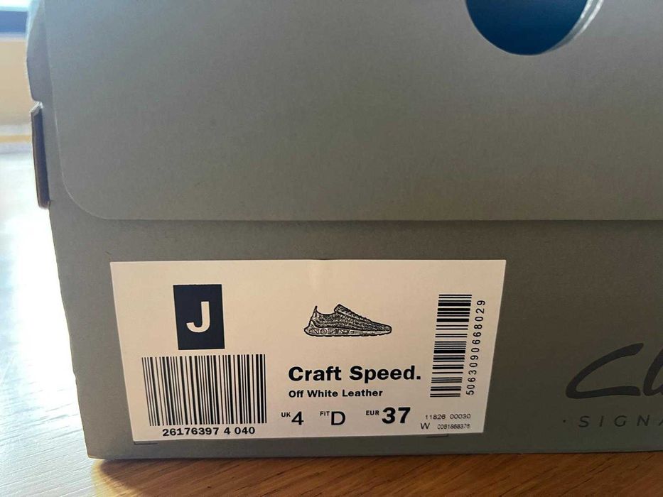 Кожени нови бели маратонки Clarks