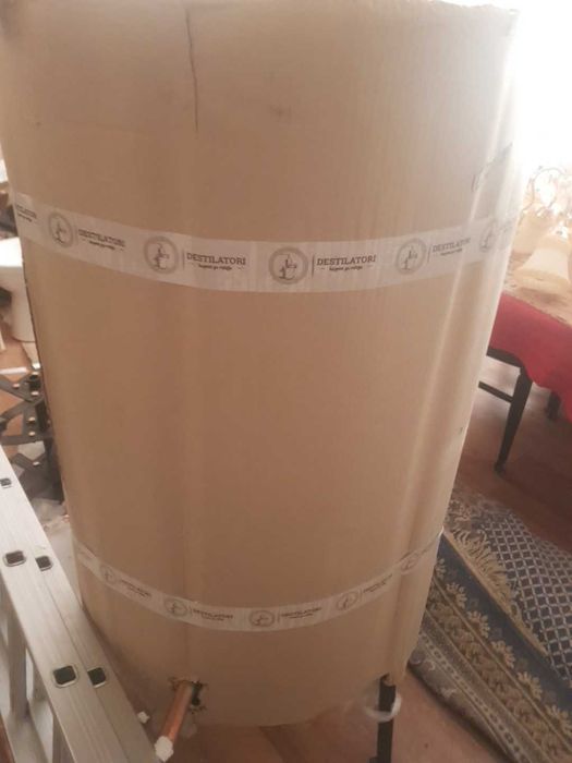 Vand cazan rachiu 80l nou cu racitor 320l pe gaz si lemne