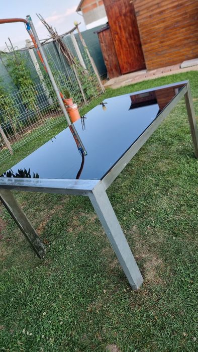 Vand masa inox cu sticla ptr.exterior