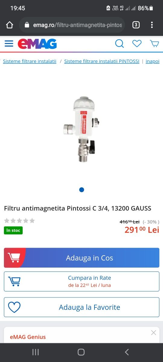 Vand filtru magnetita nou