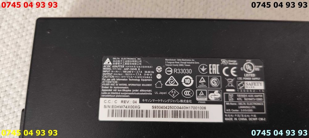 alimentator incarcator DELTA ELECTRONICS asus toshiba MSI 19.5V 7.7A