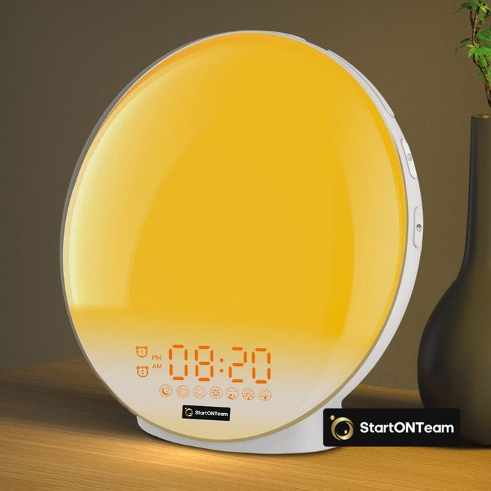Lampa LED cu Radio FM, Alarma si Simulare Rasarit/Apus Soare Fara App