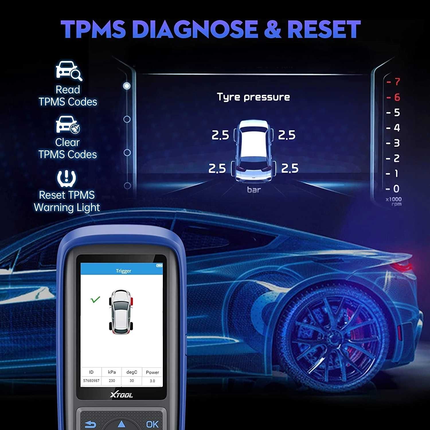 XTOOL TP150 Sistem de monitorizare a presiunii în pneuri OBD2 TPMS