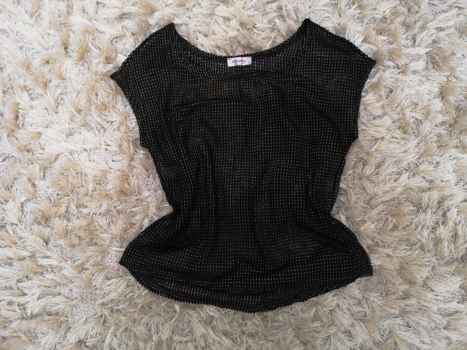 Bluza eleganta ORSAY negru cu auriu, marimea M, noua