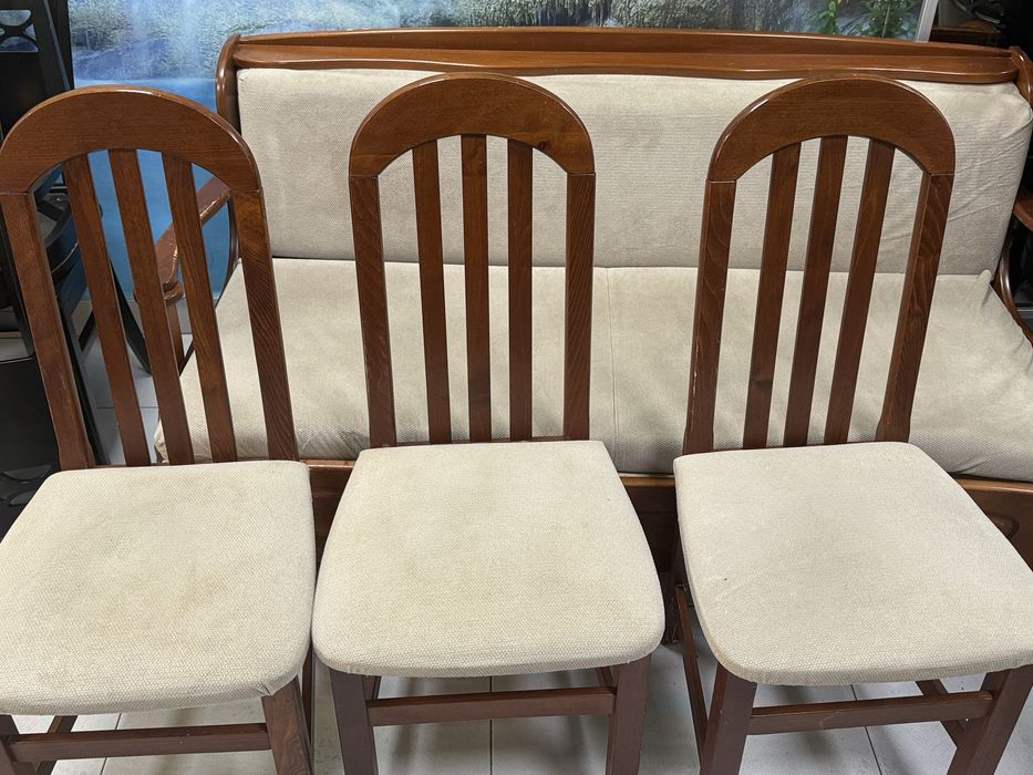 Кухненско диванче с три стола