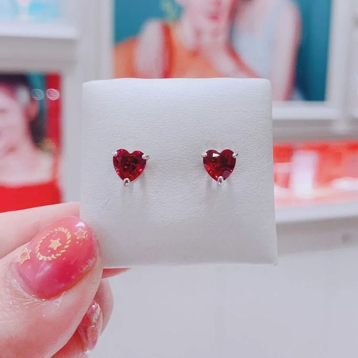 Set Pandora argint 925 colier cercei inel inima rosie+cutie cristale