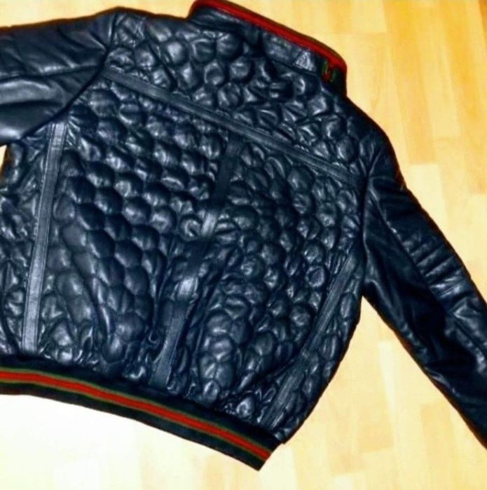 Geaca piele naturala 100%/logo metalic, Italia