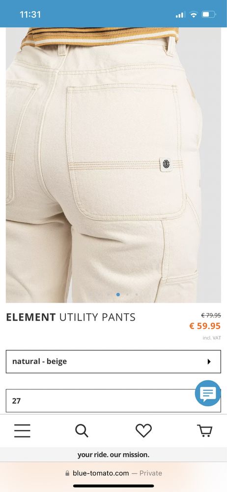 Blugi Element cargo(Utility Pants) Women for skating