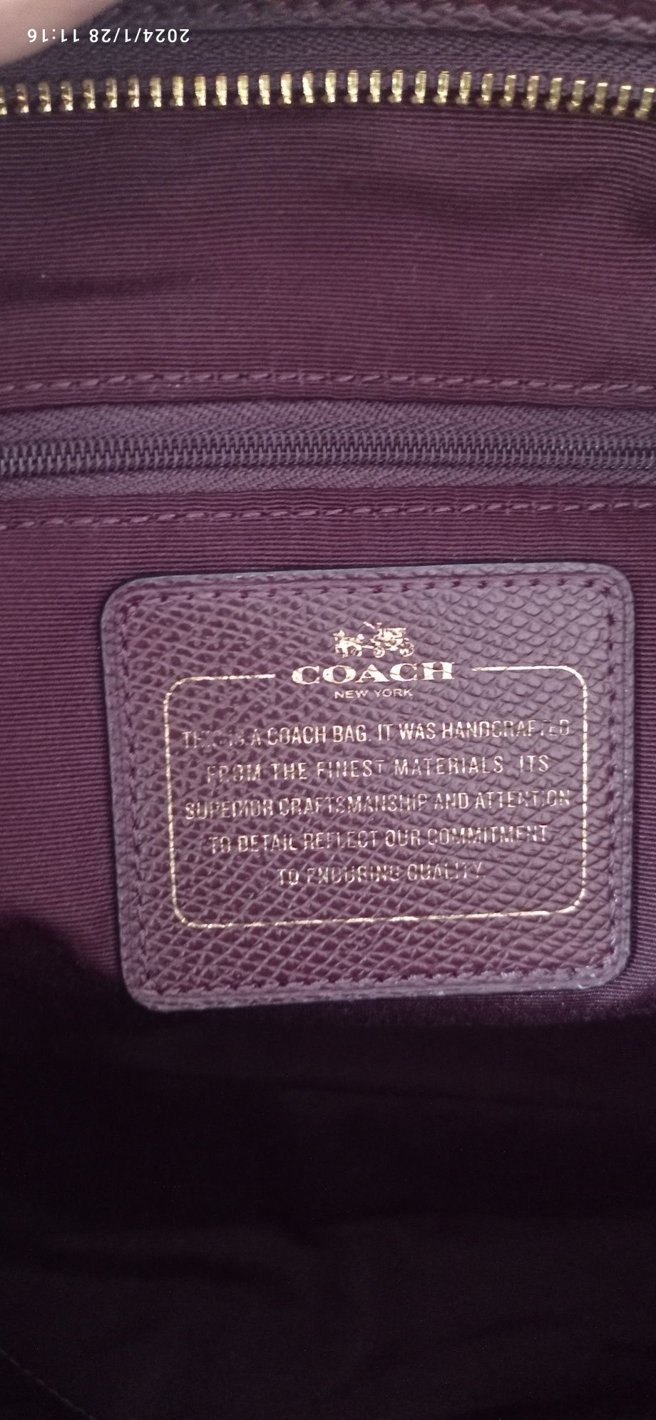 Coach чанта- естествена кожа