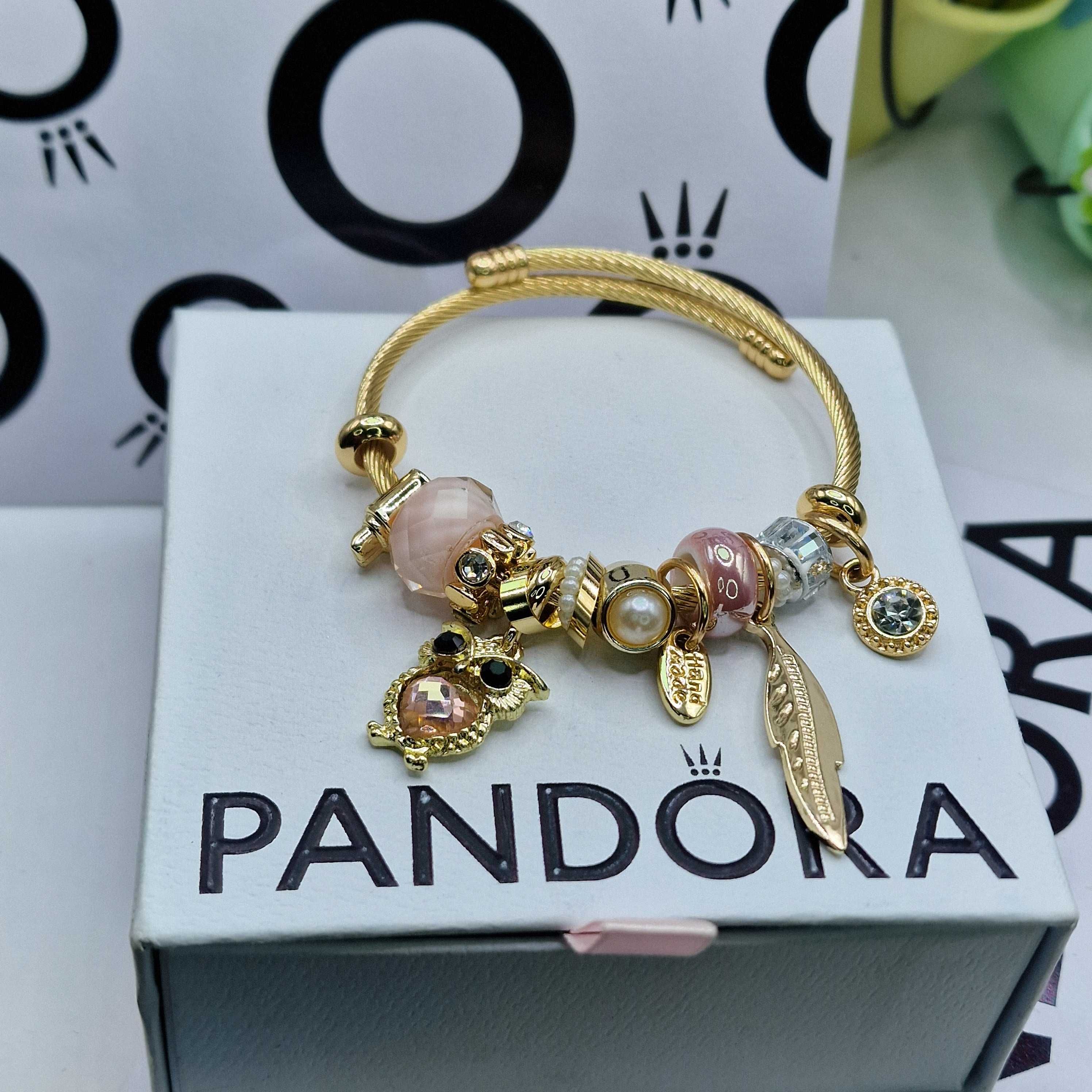 Гривна Pandora от медицинска стомана с 18к златно покритие
