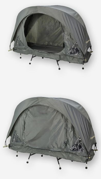 Pat camping cu cort Decathlon Bivvy Bedbox II
