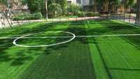 Укладка искусственного газона на футбольных полях, укладка резиновых п
