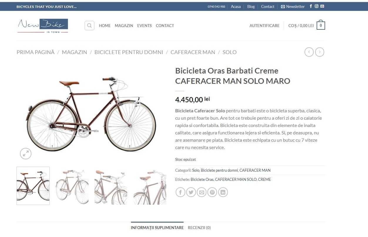 Bicicleta NOUA,  Shimano , City Caferacer , Fabricata Danemarca