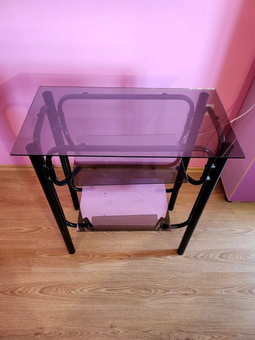 Стойка за телевизор - метал и стъкло