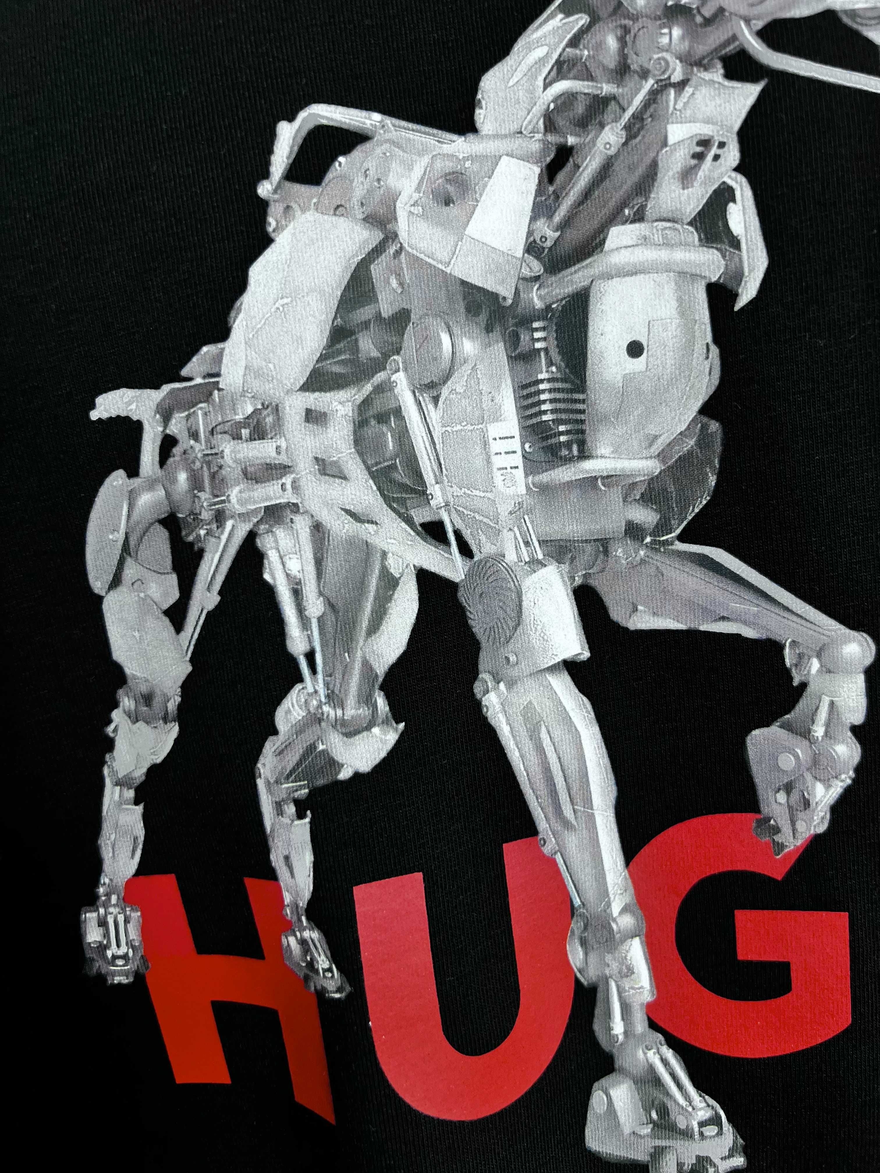 Hugo Boss черна тениска щампа ROBODOG размери S XL XXL