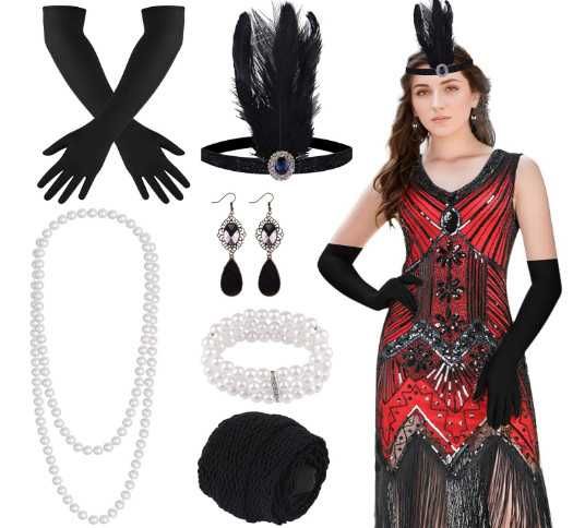 Дамски костюм в стил Гетсби, официална рокля