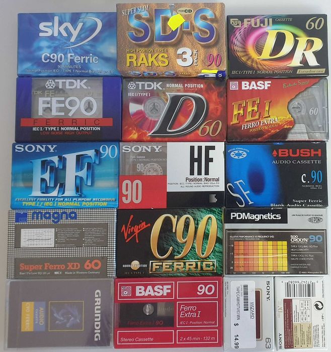 Vand casete noi sigilate vintage, pret pe bucata Agfa, TDK, Sony, Basf