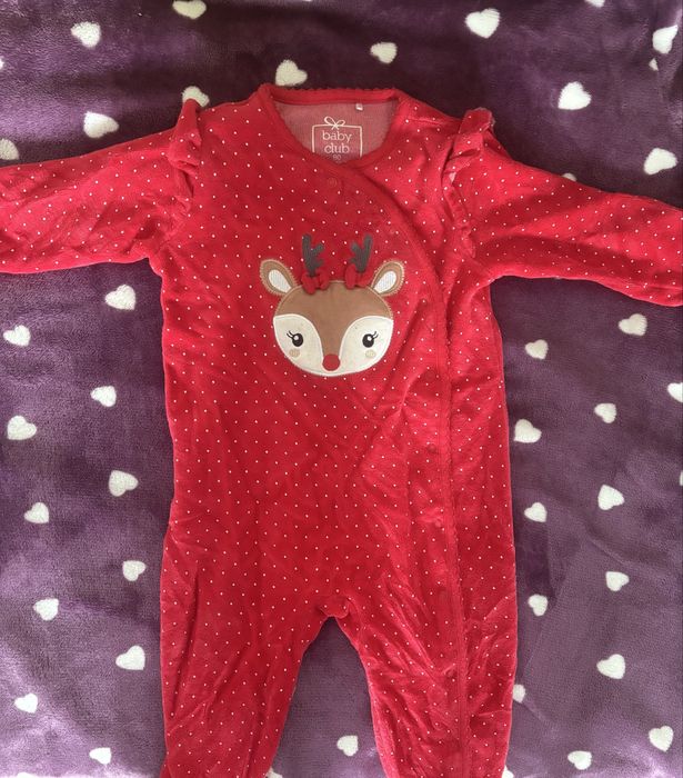Pijama tip salopeta cu talpi Smyk 80-86 cm fete