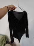 Body negru elegant cu pietre