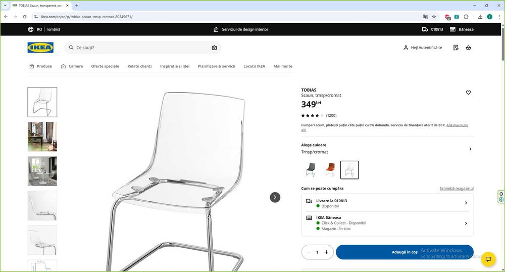 Scaun ikea Tobias transparent ieftin ieftin super pret
