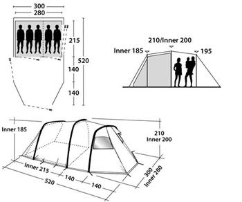 Палатка Outwell Oregon 5 за 5 човека като нова