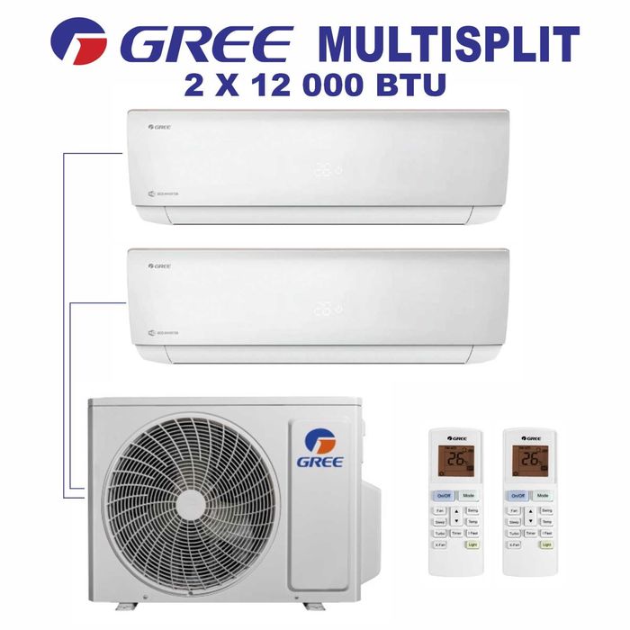 AC Multisplit GREE 24000 BTU (2 Unitati Interioare X 12000 BTU)