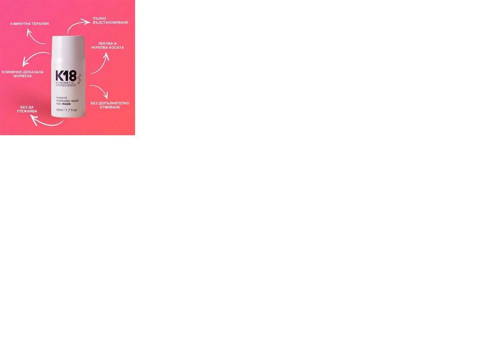 Leave-in Repair Mask
К18 Молекулярна възстановяваща маска 50 мл