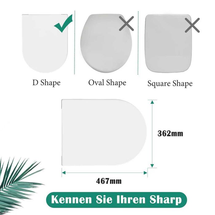 Capac WC STOREMIC cu Închidere Lentă, Formă D