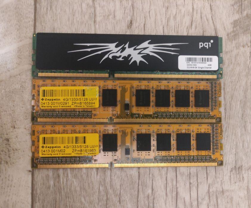 Оперативная память ОЗУ 4GB 2GB DDR3  zeppelin, pqi