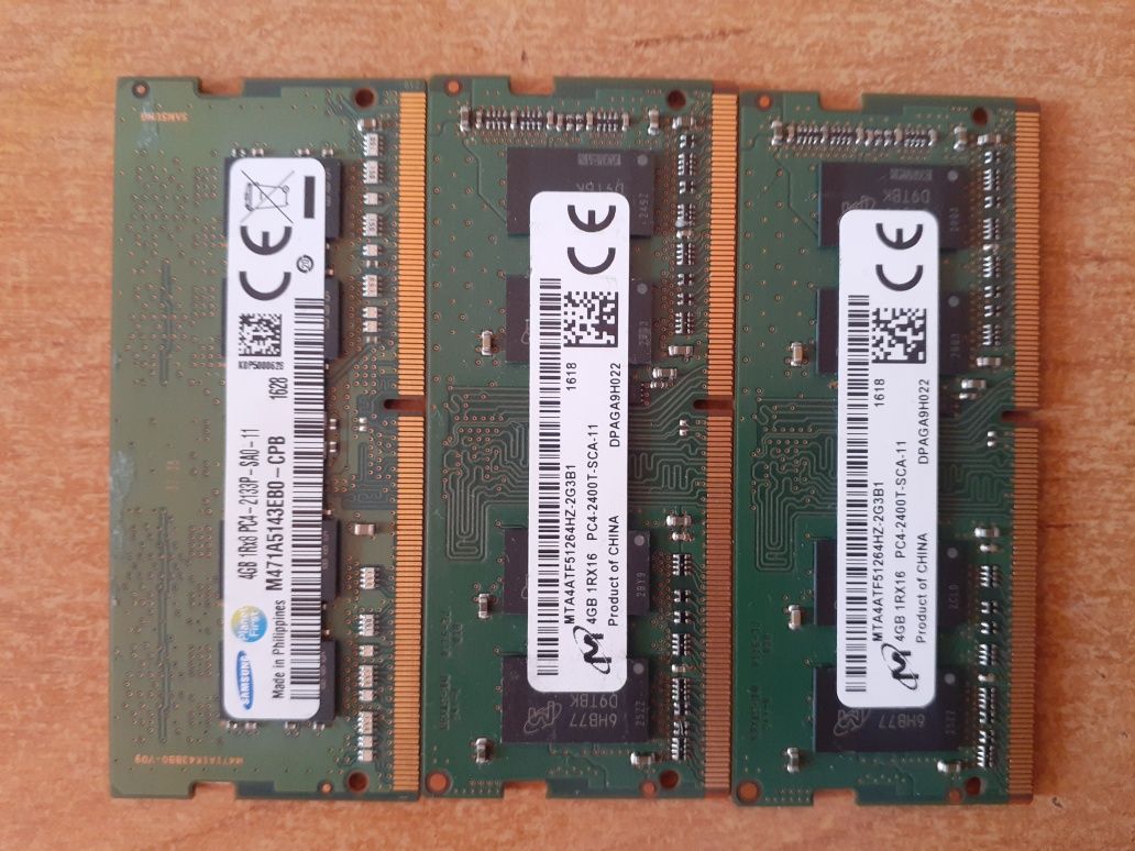 Озушки DDR4 4gb,  DDR3 8gb