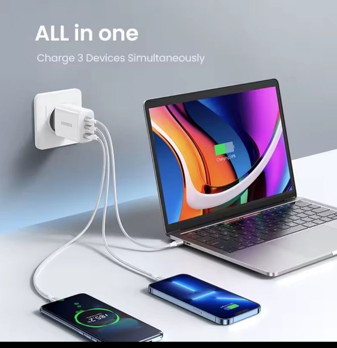 Бързо зарядно за телефон Ugreen 65W