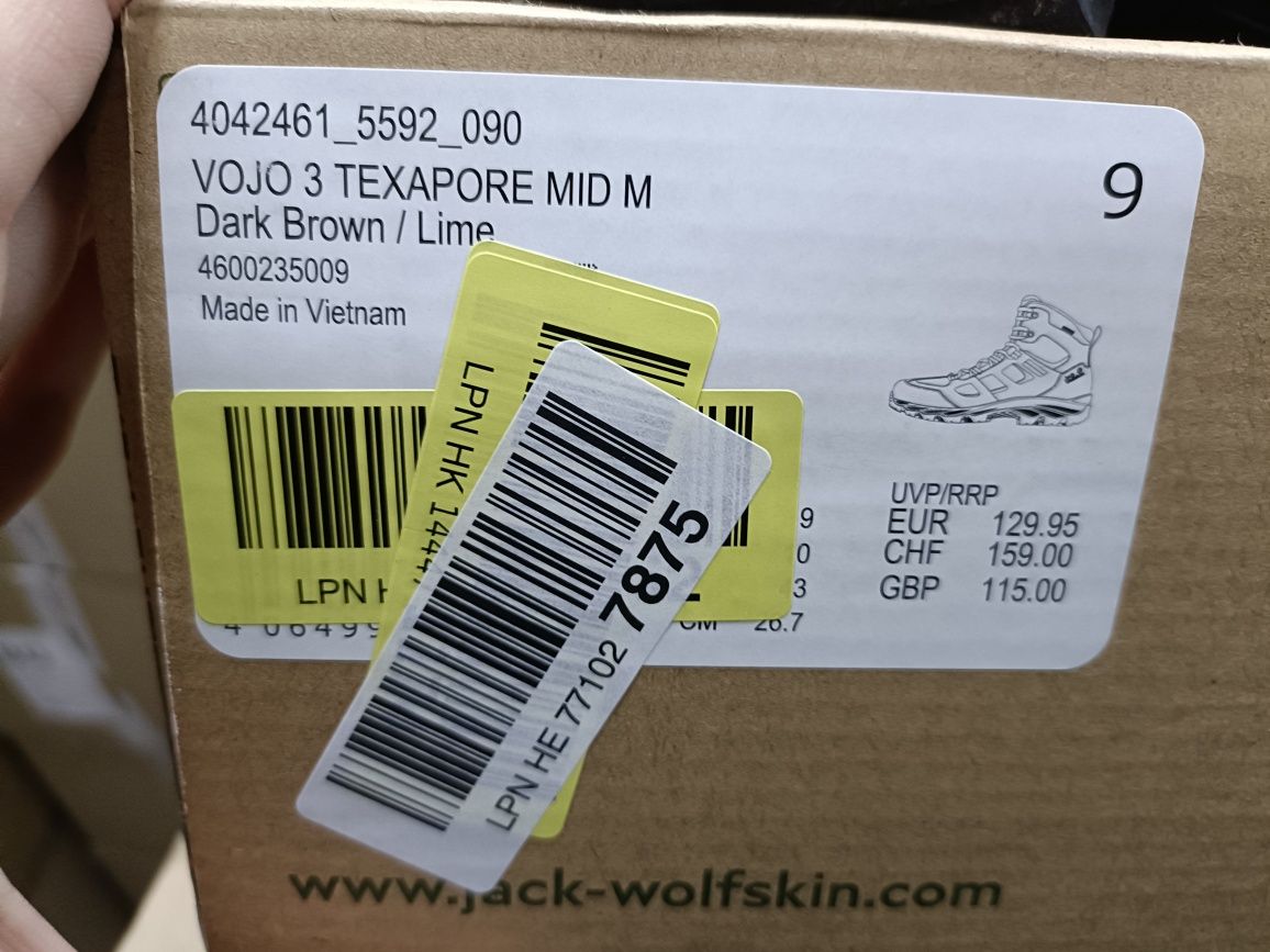 Jack Wolfskin Vojo 3 Waterproof Texapore Mid номер 43 код 21A