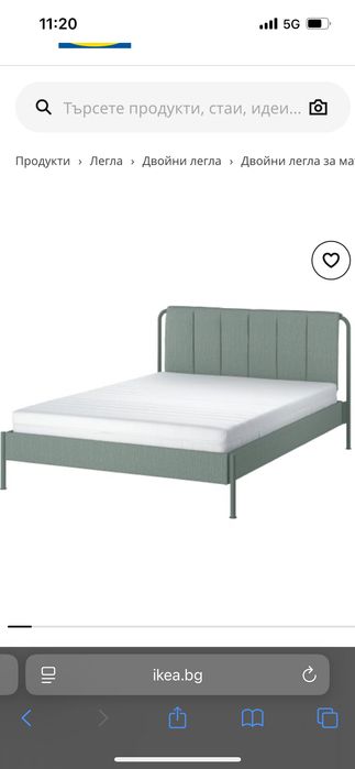 Тапицирана спалня с матрак - Икеа 160х200см.