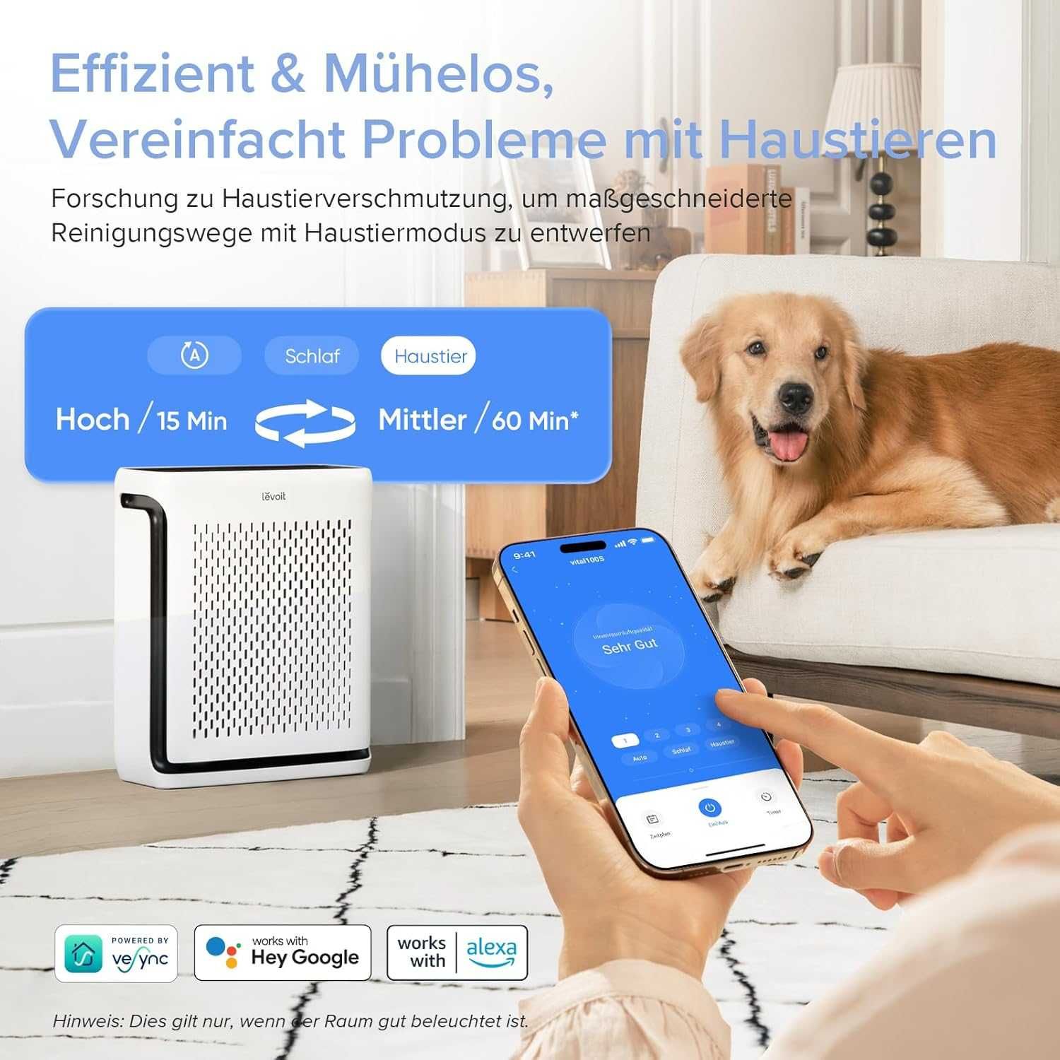 Пречиствател на въздух Levoit Vital 100S (‎LAP-V102S-WEU) 52 м²