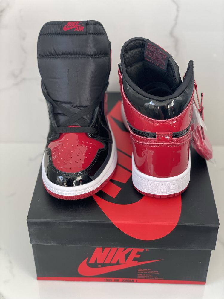 Air Jordan 1 High Bred Patent Retro Red Black