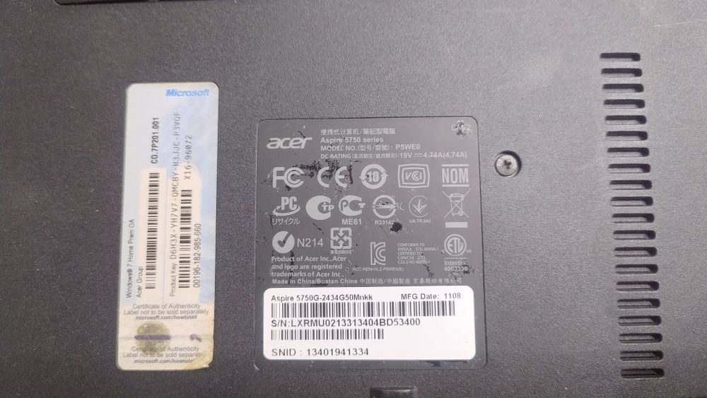 Dezmembrez Laptop Aspire