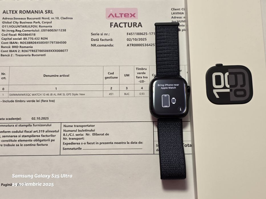 Apple Watch Gen.10 -46mm Jet Black / Factura si Garanție !